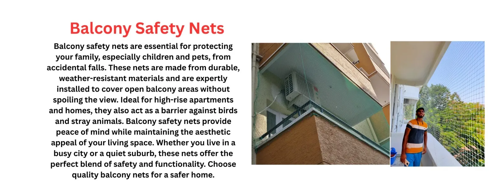 Balcony Safety Nets Installation Service in Vijayawada